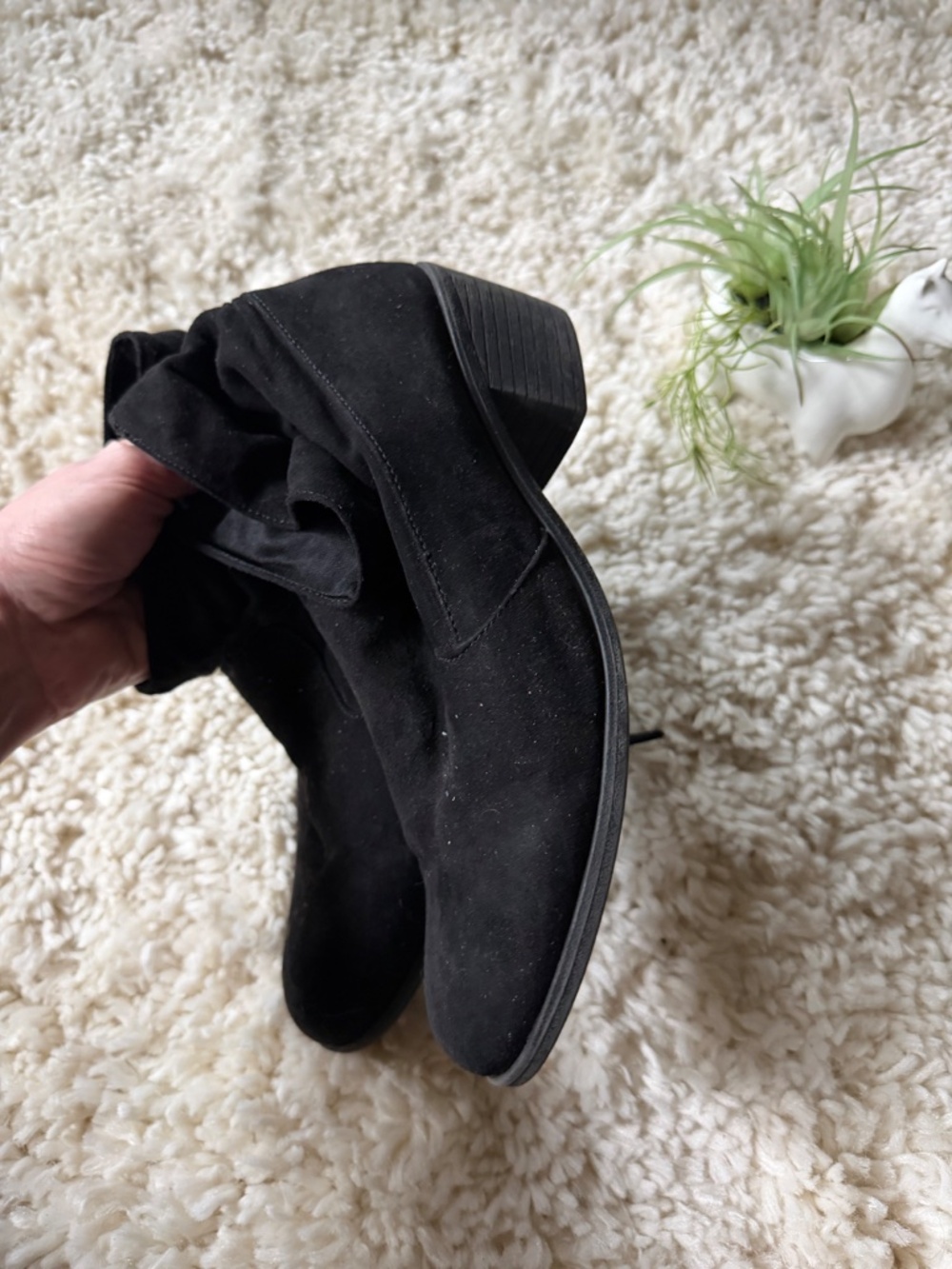 American Eagle Outfitters Black Suede Ankle Booties with Back Wrap Tie suede ank - Picture 7 of 8